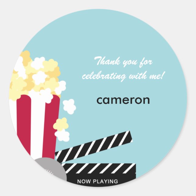 Sticker ou sceau d'enveloppe de la nuit de cinéma (Devant)