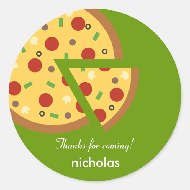 Sticker ou sceau d'enveloppe de la Pizza Party Fav (Devant)