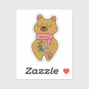 Sticker Ours Brun Arrogant Mignon Pour Ordinateur Portable