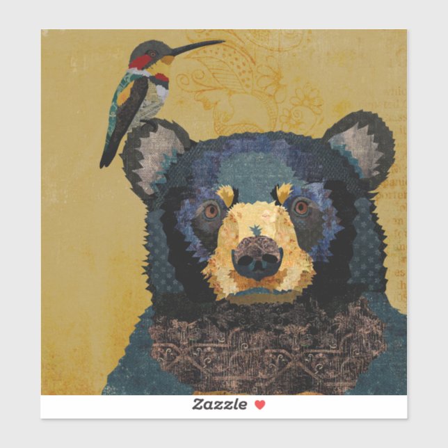 STICKER OURS & COLIBRI (Feuille)