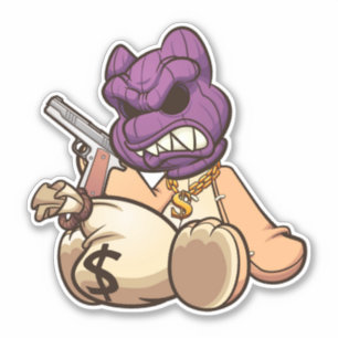 Sticker Ours de Peur - Voleur