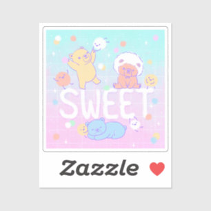 Sticker Ours doux avec monstres en luffy