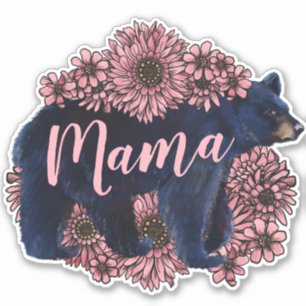 Sticker Ours Noir Sauvage Mama