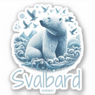 Sticker Ours polaire artistique Svalbard Spitsberg, Norvèg