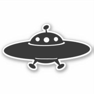 Sticker Out Of This World : Retro UFO Silhouette