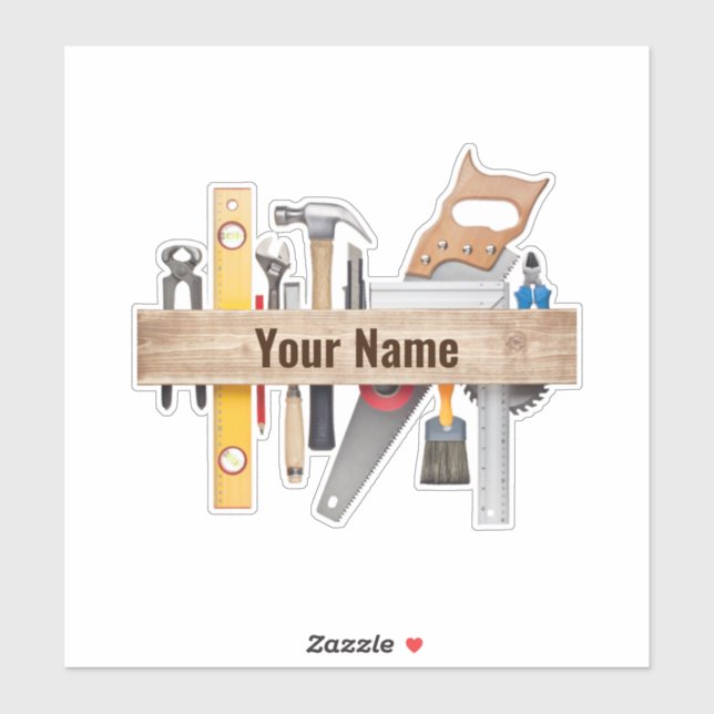 Sticker Outils de menuiserie personnalisables (Feuille)