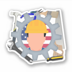 Sticker Ouvrier de la fête du Travail