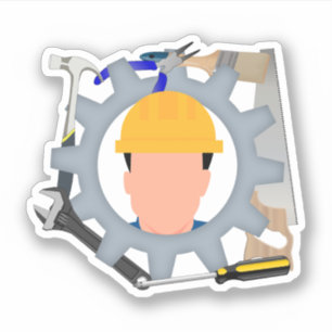 Sticker Ouvrier du bâtiment pour la fête du Travail