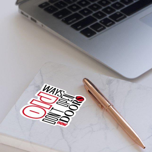 Sticker Ouvrir une citation de porte noir rouge (Créateur téléchargé)