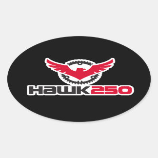 Sticker Oval Arrière - plan noir Hawk 250