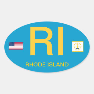 Sticker Oval Bumper de style Euro Rhode Island*