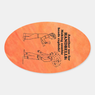 Sticker Oval Explode Zombie Handbells