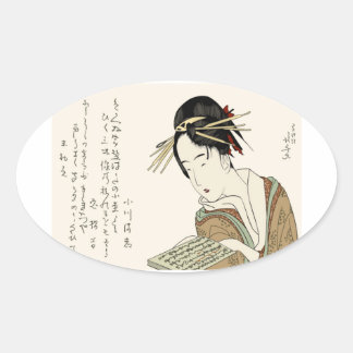 STICKER OVALE 浮世絵・女性