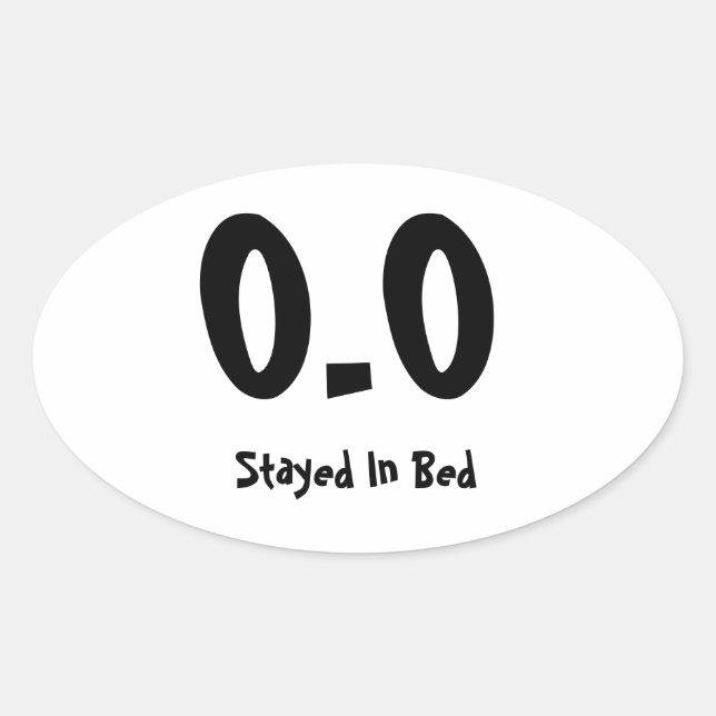 Sticker Ovale 0,0 Séjourné Dans Le Lit (Devant)