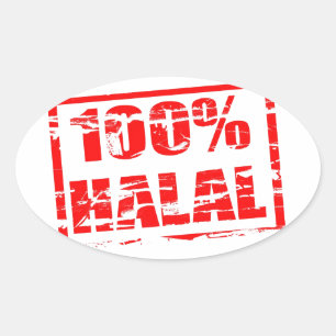 Sticker Ovale 100% halal