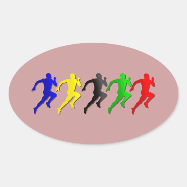 Sticker Ovale 100m 200m 400m 800m Runners Run (Devant)