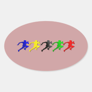 Sticker Ovale 100m 200m 400m 800m Runners Run