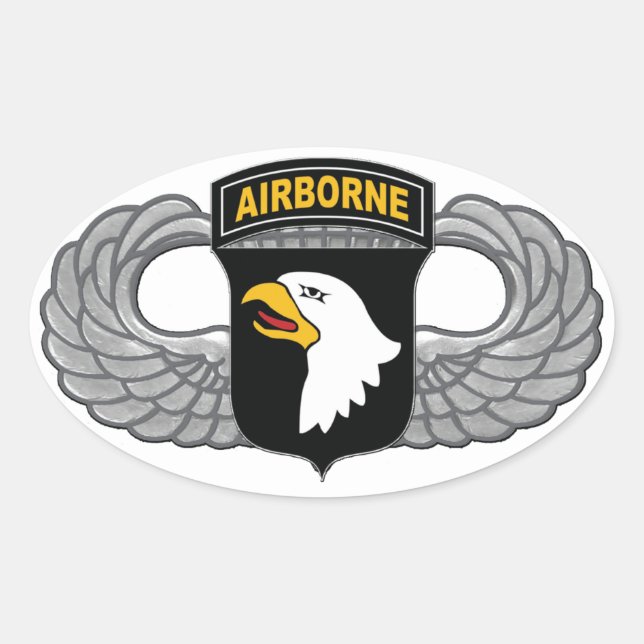 Sticker Ovale 101e division aéroportée "Eagles hurlants" (Devant)