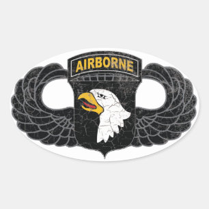 Sticker Ovale 101e division aéroportée "Eagles hurlants" RUSTIQU