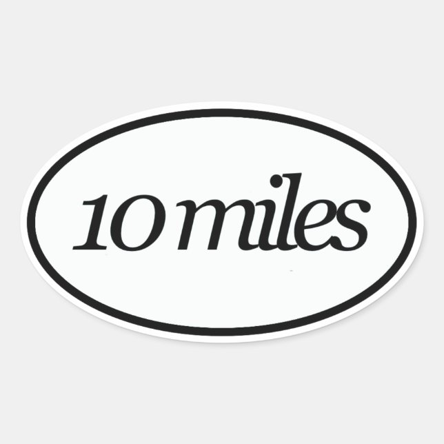 Sticker Ovale 10 milles anglais (Devant)