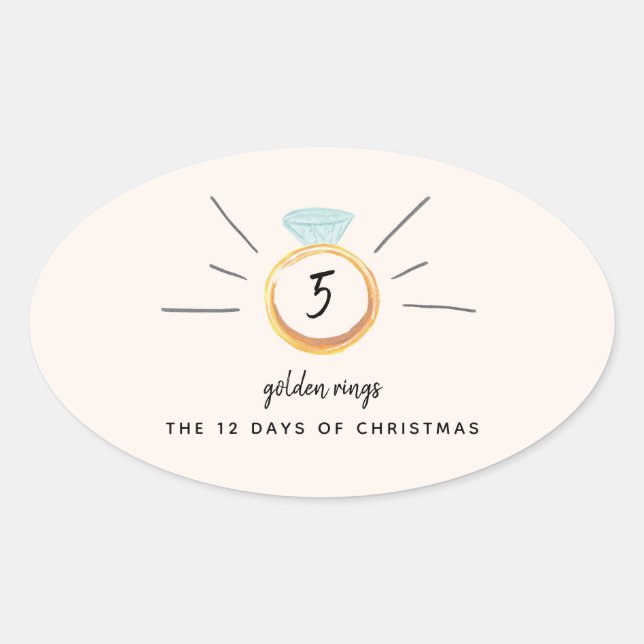 Sticker Ovale 12 Jours de Noël (Devant)