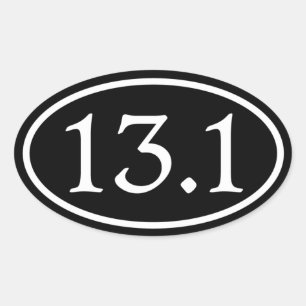 Sticker Ovale 13,1 demi d'ovale de noir de marathon