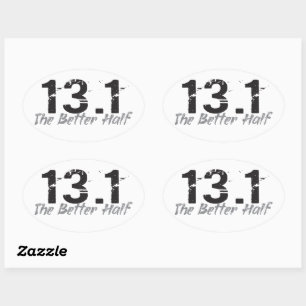 Sticker Ovale 13.1 Moitié meilleure - Moitié Marathon coureur