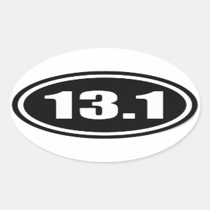 Sticker Ovale 13,1 Texte blanc d'autocollant sur l'arrière -