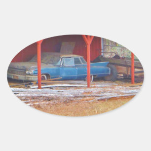 Sticker Ovale 1960 BLUE SADAND DEVILLE Antique voiture