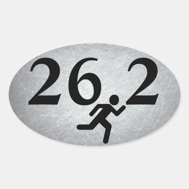 Sticker Ovale 26.2 Course au marathon (Devant)