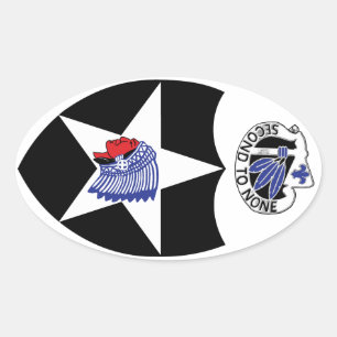 Sticker Ovale 2ème Division d'infanterie, en second lieu à