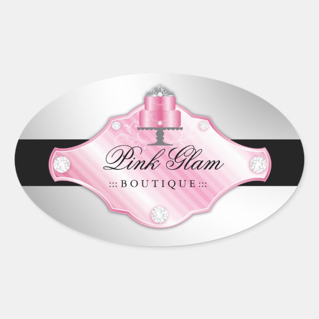 Sticker Ovale 311 Gâteaux de luxe Faux Arrière - plan d'argent (Devant)