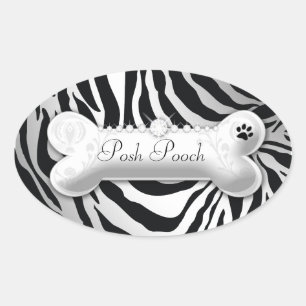 Sticker Ovale 311 Poch Poch "argent" Zebra