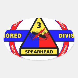 Sticker Ovale 3ème DIVISION BLINDÉE "TROUPEAU de SPEARHEAD-THI