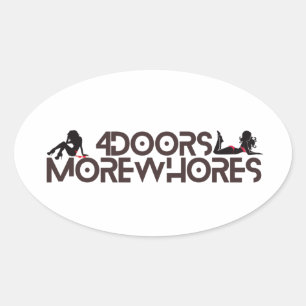Sticker Ovale 4 Portes Plus de prostituées