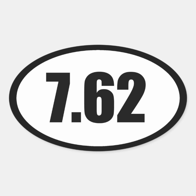 STICKER OVALE 7,62 AK47,308 (Devant)