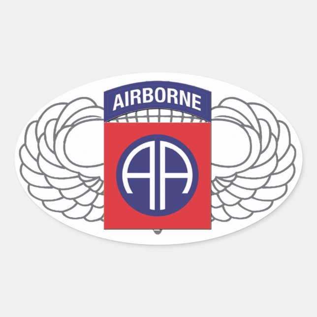 Sticker Ovale 82e division aéroportée "All American" (Devant)