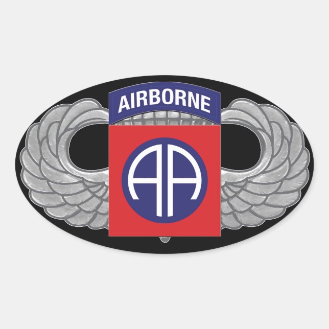 Sticker Ovale 82e division aéroportée "All American" (Devant)