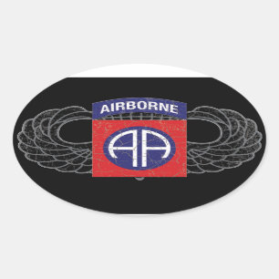 Sticker Ovale 82e division aéroportée "All American" - RUSTIC
