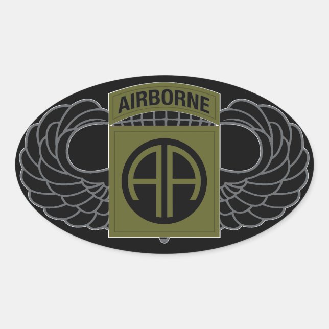 Sticker Ovale 82e division aéroportée "All American" - SOUS-DUED (Devant)