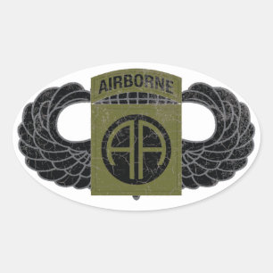 Sticker Ovale 82e division aéroportée "All American" - SOUS-DUED