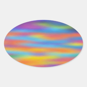 Sticker Ovale Abstrait Desert Sunset Sky Artwork