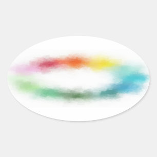 Sticker Ovale Abstrait Modèle vierge personnalisé coloré moderne