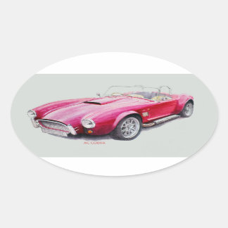 Sticker Ovale AC Cobra Red Classic Voiture de sport