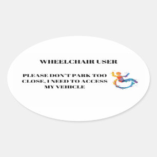 Sticker Ovale Accès utilisateur en fauteuil roulant