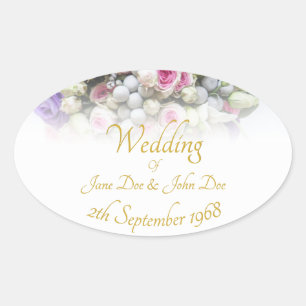 Sticker Ovale Accessoires de mariage - Mariée avec un mariage co