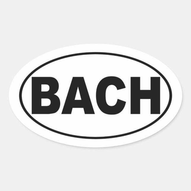 Sticker Ovale Adhésif pour pare-chocs de Bach (Devant)