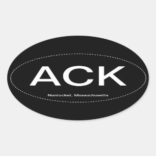 Sticker Ovale Adhésif pour pare-chocs d'ovale d'ACK Nantucket