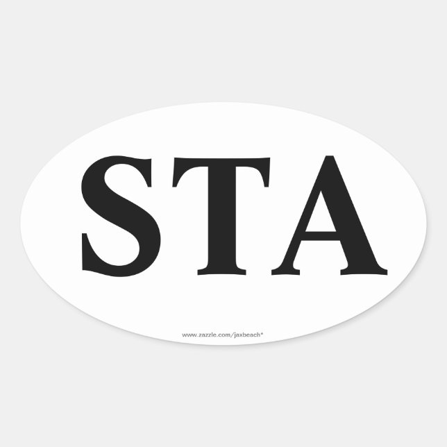 Sticker Ovale Adhésif pour pare-chocs d'ovale de "STA" St (Devant)