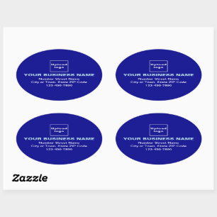 Sticker Ovale Adresse professionnelle et numéro de téléphone en